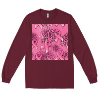 Burgundy breast cancer seamless pattern Long Sleeve Tee - Jasminsmagicworld