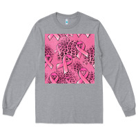 Heather Grey breast cancer seamless pattern Long Sleeve Tee - Jasminsmagicworld