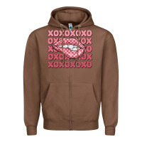 Chestnut xoxo checker lips Zipper Hoodie - MaliasSmallBusiness
