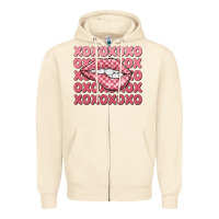 Sandshell xoxo checker lips Zipper Hoodie - MaliasSmallBusiness