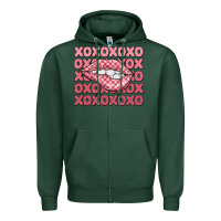 Sports Green xoxo checker lips Zipper Hoodie - MaliasSmallBusiness