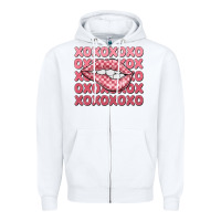 White xoxo checker lips Zipper Hoodie - MaliasSmallBusiness
