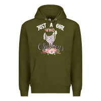 Army Green Just a girl who loves chickens Premium Hoodie - Bettercallsaul