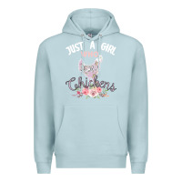 Blue Mist Just a girl who loves chickens Premium Hoodie - Bettercallsaul