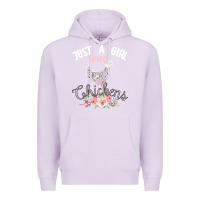 Lilac Just a girl who loves chickens Premium Hoodie - Bettercallsaul