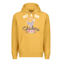Mustard Just a girl who loves chickens Premium Hoodie - Bettercallsaul