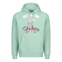 Seafoam Just a girl who loves chickens Premium Hoodie - Bettercallsaul