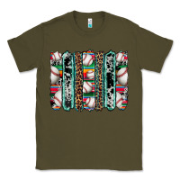 Army Green baseball serape cowhide turquoise leopard glitter  brushstrokes Classic Tee - Artiststas