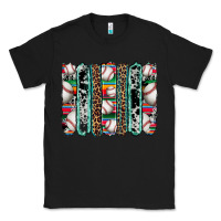 Black baseball serape cowhide turquoise leopard glitter  brushstrokes Classic Tee - Artiststas
