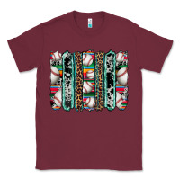 Burgundy baseball serape cowhide turquoise leopard glitter  brushstrokes Classic Tee - Artiststas