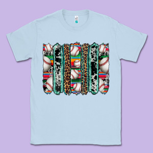 Baseball Serape Cowhide Turquoise Leopard Glitter  Brushstrokes Classic Tee Designed By Artiststas