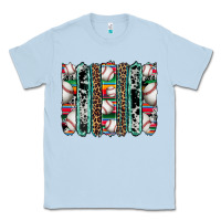 Dusty Blue baseball serape cowhide turquoise leopard glitter  brushstrokes Classic Tee - Artiststas