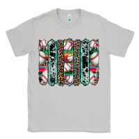 Moon Dust baseball serape cowhide turquoise leopard glitter  brushstrokes Classic Tee - Artiststas