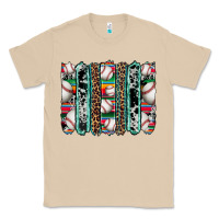 Mushroom baseball serape cowhide turquoise leopard glitter  brushstrokes Classic Tee - Artiststas
