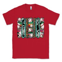 Red baseball serape cowhide turquoise leopard glitter  brushstrokes Classic Tee - Artiststas