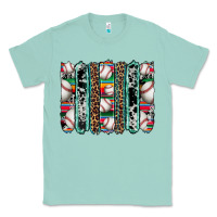 Seafoam baseball serape cowhide turquoise leopard glitter  brushstrokes Classic Tee - Artiststas