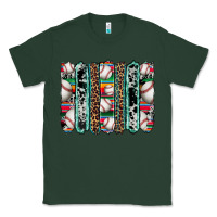 Sports Green baseball serape cowhide turquoise leopard glitter  brushstrokes Classic Tee - Artiststas