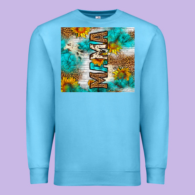 Mama Leopard Sunflower Premium Sweatshirt Designed By Lillyallendesigns