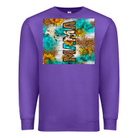 Purple mama leopard sunflower Premium Sweatshirt - LillyAllenDesigns