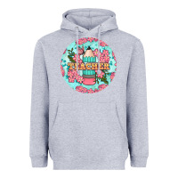 Heather Grey teacher floral pencil round earring Heavyweight Hoodie - BundleAndBundleShop