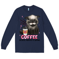 Navy coffee because murder is wrong grumpy cat Long Sleeve Tee - JahusDesignShop