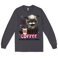 Smoke coffee because murder is wrong grumpy cat Long Sleeve Tee - JahusDesignShop