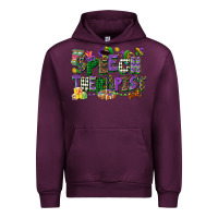 Mauve Wine speech therapist mardi gras cowgirl Urban Hoodie - CowGirlArtShop
