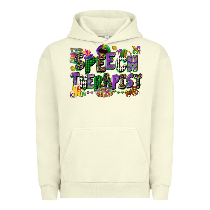 Speech Therapist Mardi Gras Cowgirl Urban Hoodie by CowGirlArtShop | Teevron