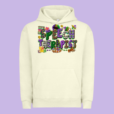 Speech Therapist Mardi Gras Cowgirl Urban Hoodie Designed By Cowgirlartshop