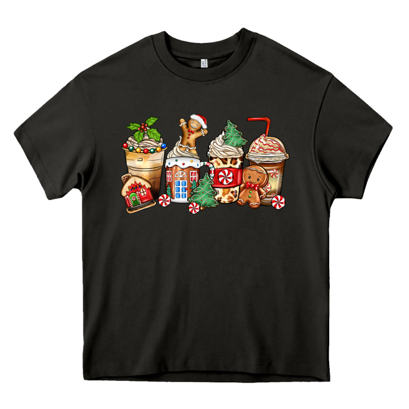 Christmas Gingerbread Coffee Cups Heavy Core Tee by Zillion Design Studio | Teevron