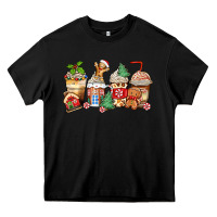 Black christmas gingerbread coffee cups Heavy Core Tee - Zillion Design Studio