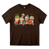 Chocolate Brown christmas gingerbread coffee cups Heavy Core Tee - Zillion Design Studio