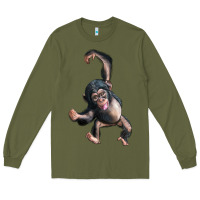 Army Green baby chimpanzee Long Sleeve Tee - LillyAllenDesigns
