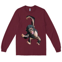 Burgundy baby chimpanzee Long Sleeve Tee - LillyAllenDesigns