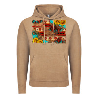 Vintage Coffee aztec and leopard background Vintage Hoodie - HRA Design Shop