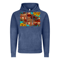 Vintage Denim aztec and leopard background Vintage Hoodie - HRA Design Shop
