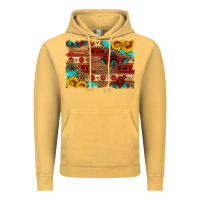 Vintage Mustard aztec and leopard background Vintage Hoodie - HRA Design Shop
