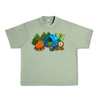 Oil Green camp in the woods Urban Heavy Tee - AdoDesignShop