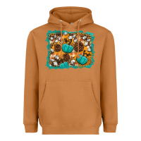 Meerkat fall pumpkin distressed background Heavyweight Hoodie - BundleAndBundleShop