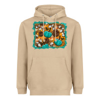 Mushroom fall pumpkin distressed background Heavyweight Hoodie - BundleAndBundleShop