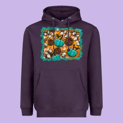 Fall Pumpkin Distressed Background Heavyweight Hoodie Designed By Bundleandbundleshop