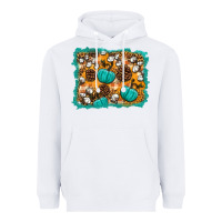 White fall pumpkin distressed background Heavyweight Hoodie - BundleAndBundleShop