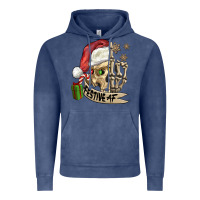Vintage Denim festive af christmas skull Vintage Hoodie - FaDigitalArtStudio