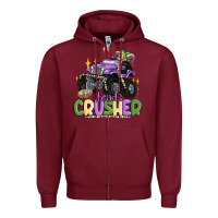 Burgundy beads crusher Zipper Hoodie - MaliasSmallBusiness