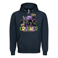 Navy beads crusher Zipper Hoodie - MaliasSmallBusiness