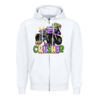 White beads crusher Zipper Hoodie - MaliasSmallBusiness