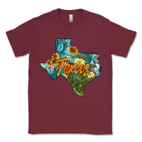 Burgundy western texas map Classic Tee - AdoDesignShop