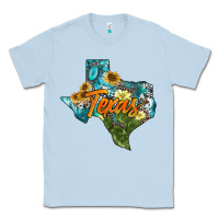 Dusty Blue western texas map Classic Tee - AdoDesignShop