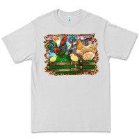 Dove Grey Happy easter rooster chicken and chick Premium Tee - RanaPortraitStore