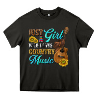 Asphalt just a girl who loves country music Heavy Core Tee - texasbilliewilder